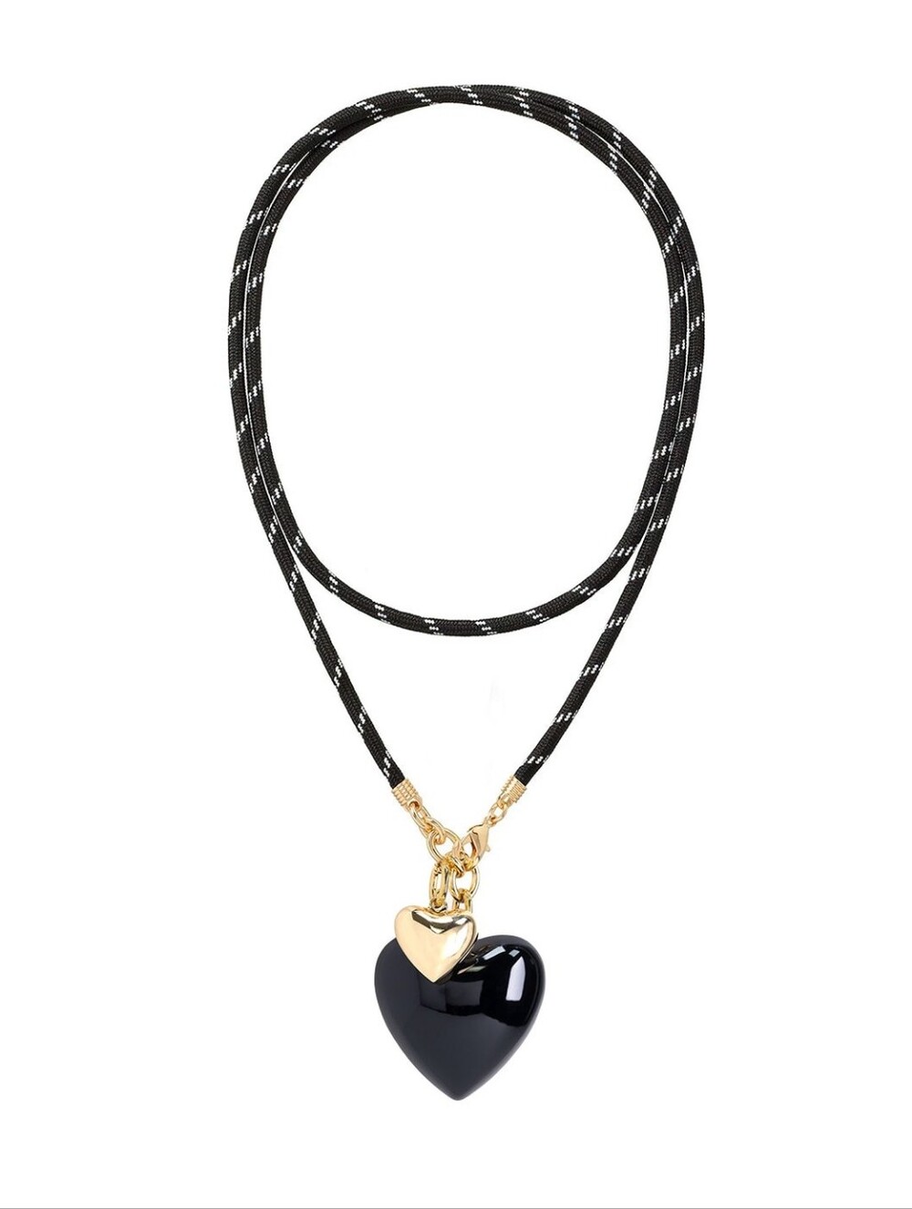Roxanne Assoulin The Happy Cord Long Big Double Heart Necklace